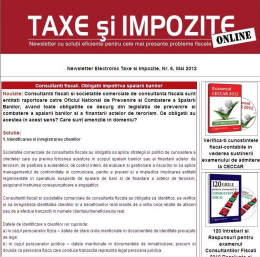 Newsletter Electronic Taxe si Impozite - Abonament cu 3 editii