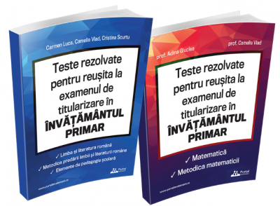 Pachet Teste REZOLVATE pentru reusita la examenul de titularizare in invatamantul primar - INVATATORI  2 culegeri 