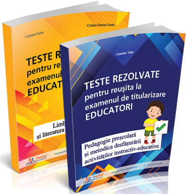 Pachet Teste REZOLVATE pentru reusita la examenul de titularizare in invatamantul prescolar - EDUCATORI  2 culegeri 