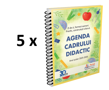 20% REDUCERE + Transport GRATUIT - Pachet 5 ex. Agenda Cadrului Didactic 2025-2026