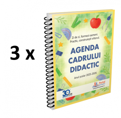 15% REDUCERE + Transport GRATUIT - Pachet 3 ex. Agenda Cadrului Didactic 2025-2026