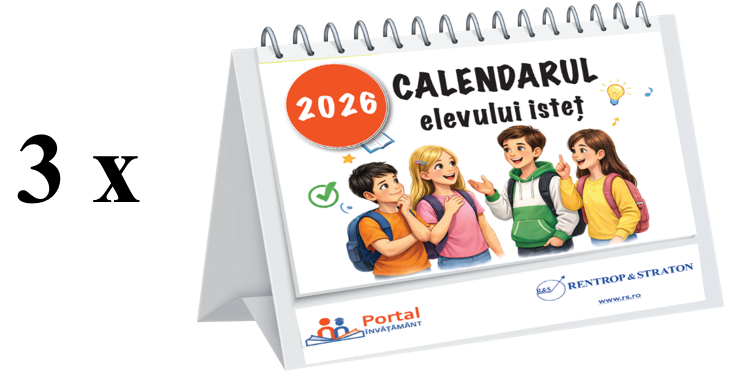 REDUCERE 10% - Pachet 3 ex. - Calendarul elevului istet - 2026
