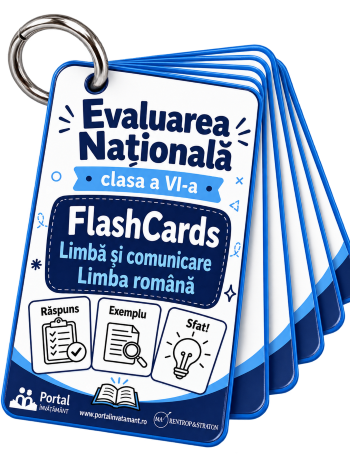 Flash Cards Limba si comunicare - Limba romana - Evaluarea Nationala clasa a VI-a