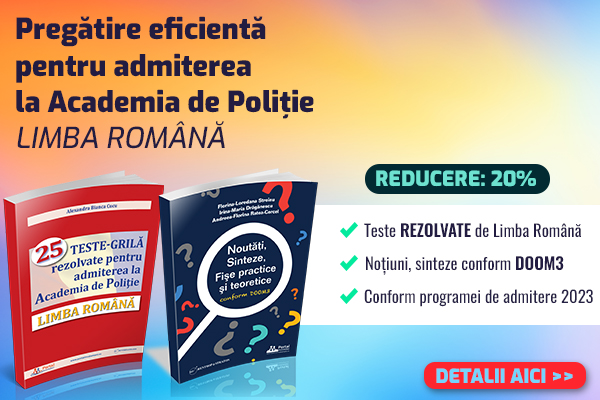 Admitere la Academia de Politie 2023:  Teste grila rezolvate