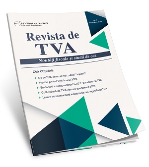 Revista de TVA. Noutati fiscale si studii de caz