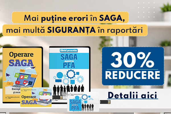 SAGA pentru PFA si firme: Ghid practic de operare, exemple si recomandari [OF:18602]