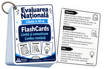 Flash Cards pentru Limba si Comunicare - Limba romana Evaluarea Nationala clasa a VI-a