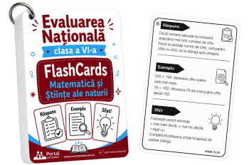 Flash Cards pentru Matematica si Stiinte ale naturii Evaluarea Nationala clasa a VI-a